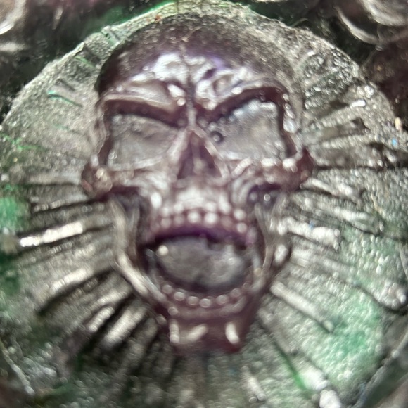 Resin skull ashtray- 5” by 2” , outside has skulls imbedded in resin- new - Picture 2 of 7